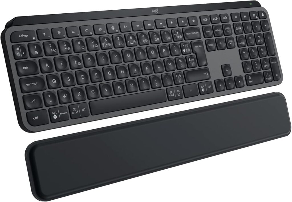 typing on Logitech MX Keys S wireless keyboard office work