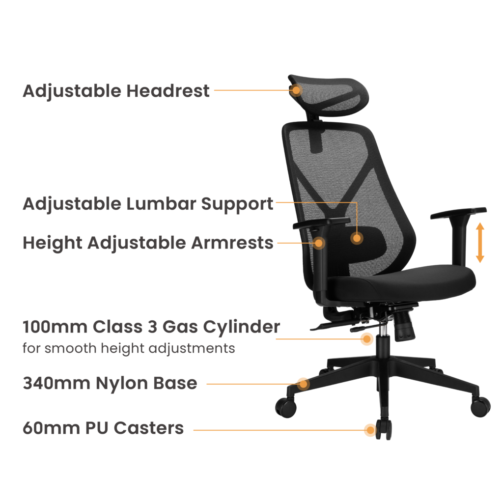Autonomous ErgoChair Pro in a modern desk setup with ergonomic workspace design