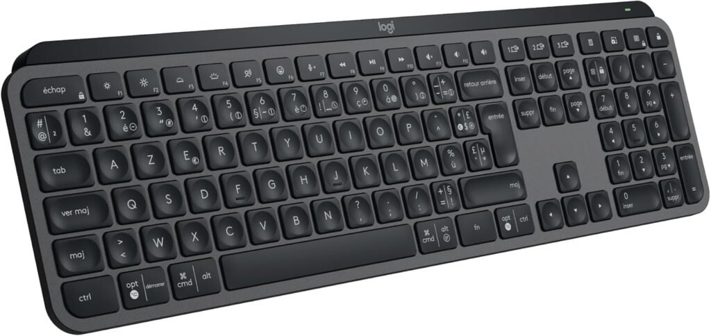 typing on Logitech MX Keys S wireless keyboard office work 