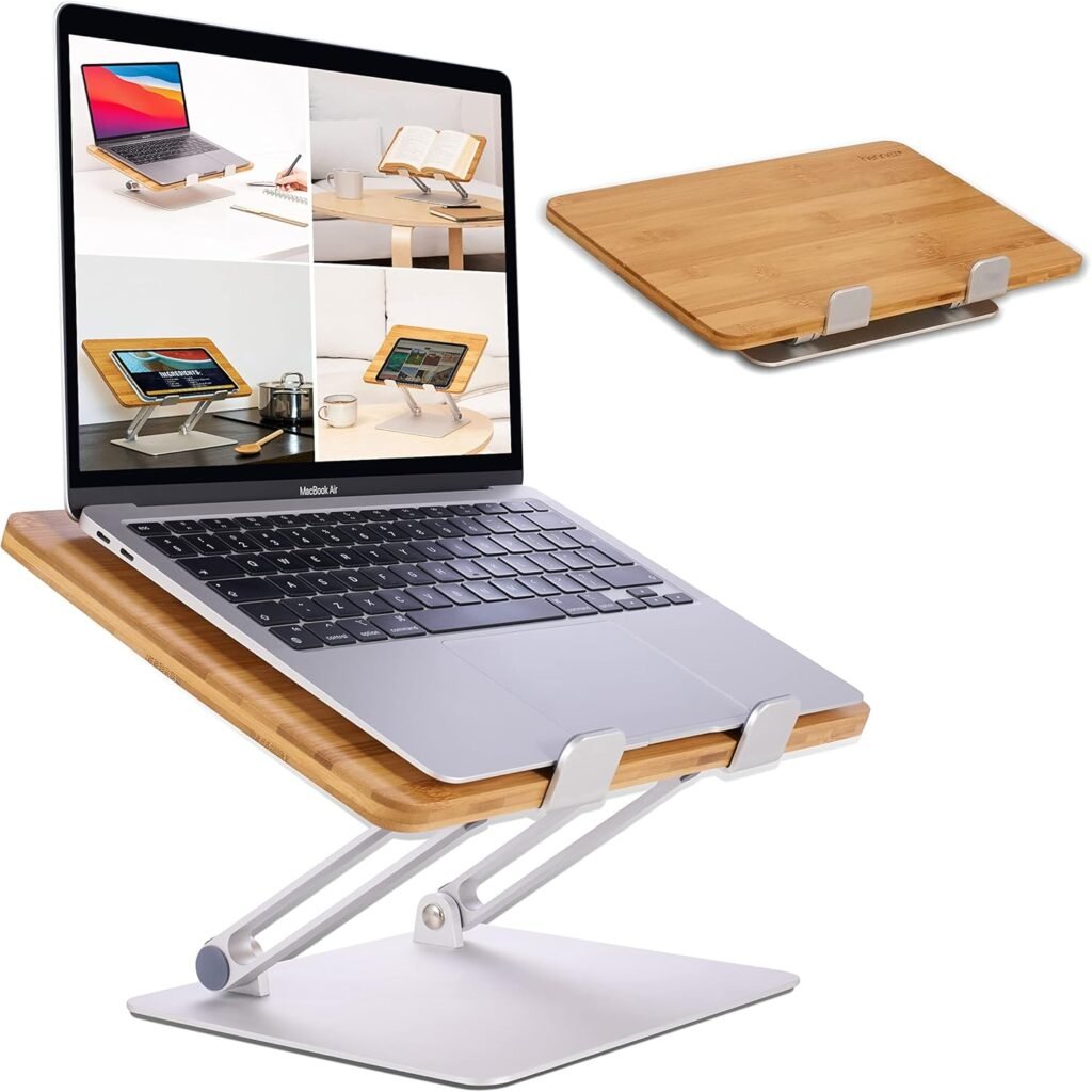 Grovemade laptop stand vreview in premium desk setup with keyboard and accessories