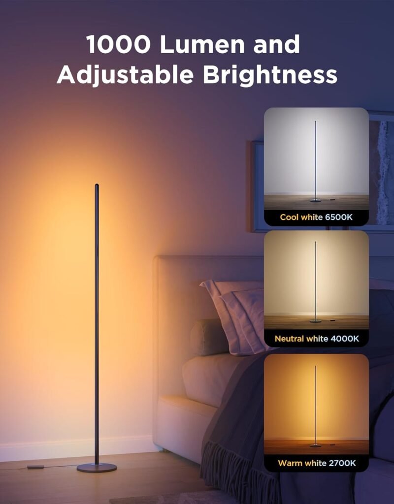 Govee Lyra Floor Lamp RGB lighting for modern desk setup and ambient room lighting