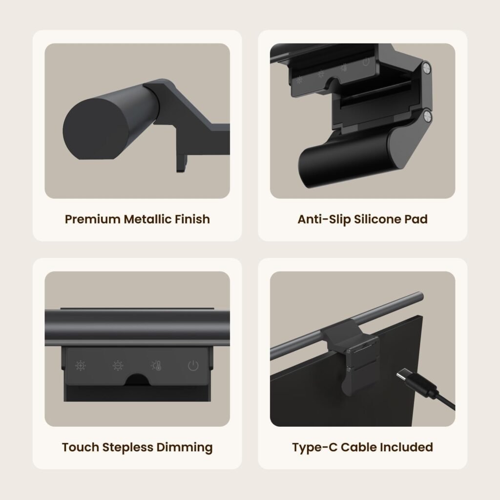 Yeelight Screen Light Bar Pro in modern desk setup with RGB lighting for productivity