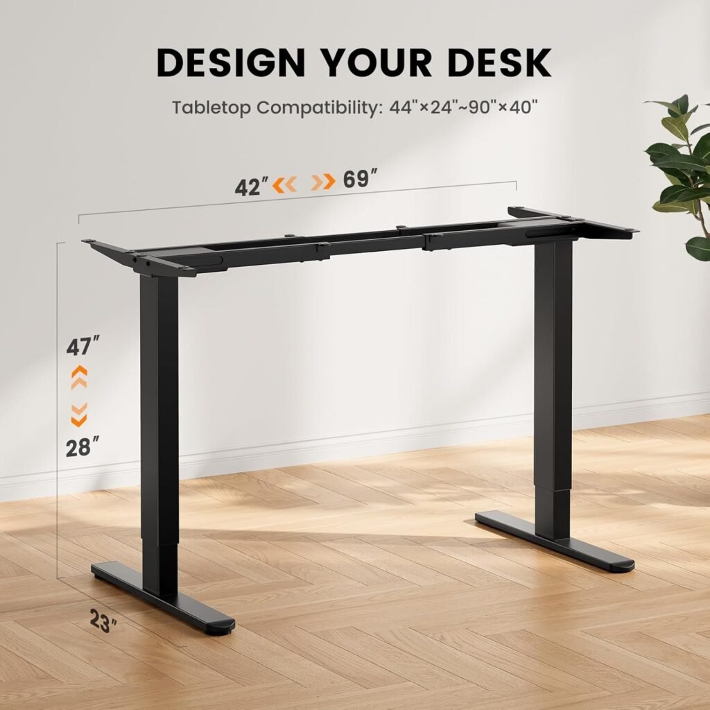 ErGear Dual Motor Standing Desk in standing position for posture improvement and comfort