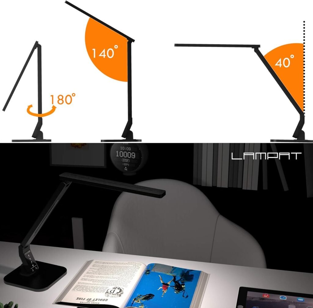 TaoTronics LED Lamp adjustable arm and touch control panel design