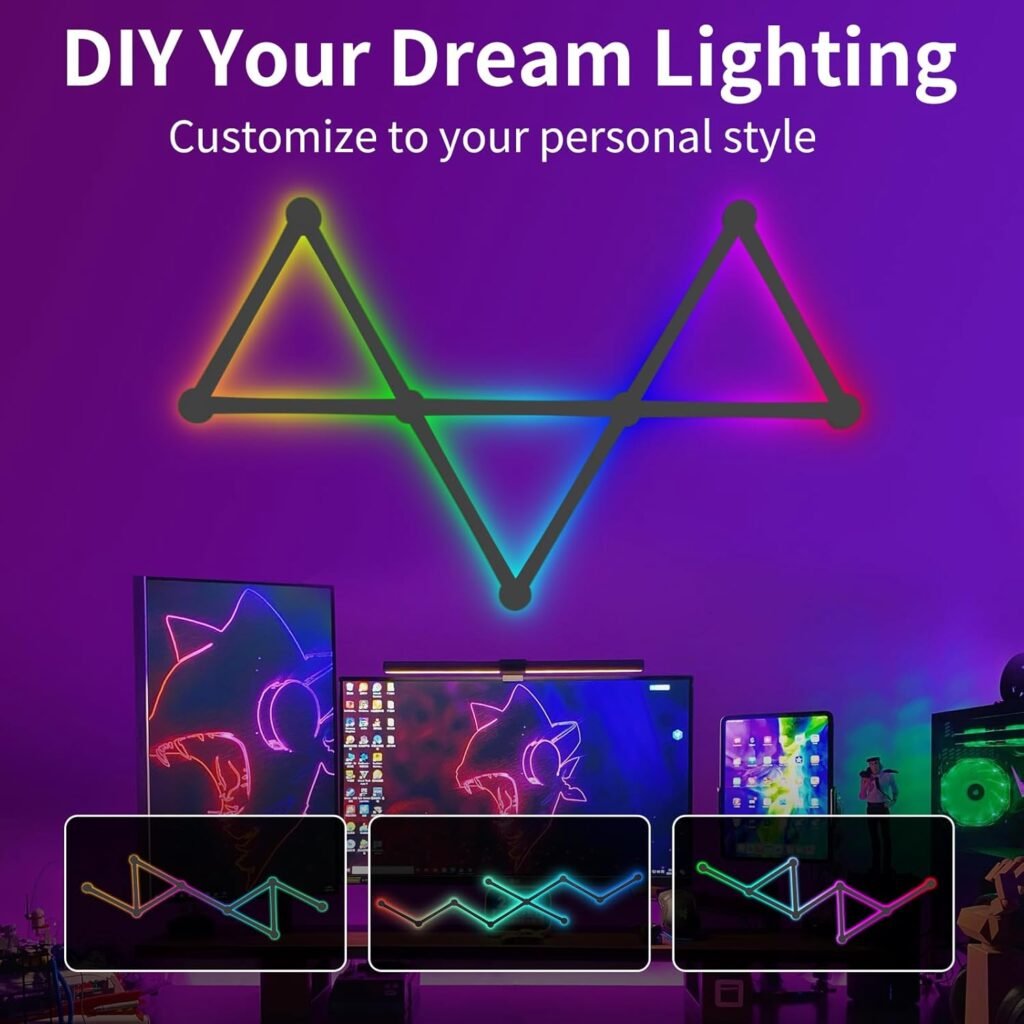 Nanoleaf Lines in modern gaming setup for long hours and immersive lighting