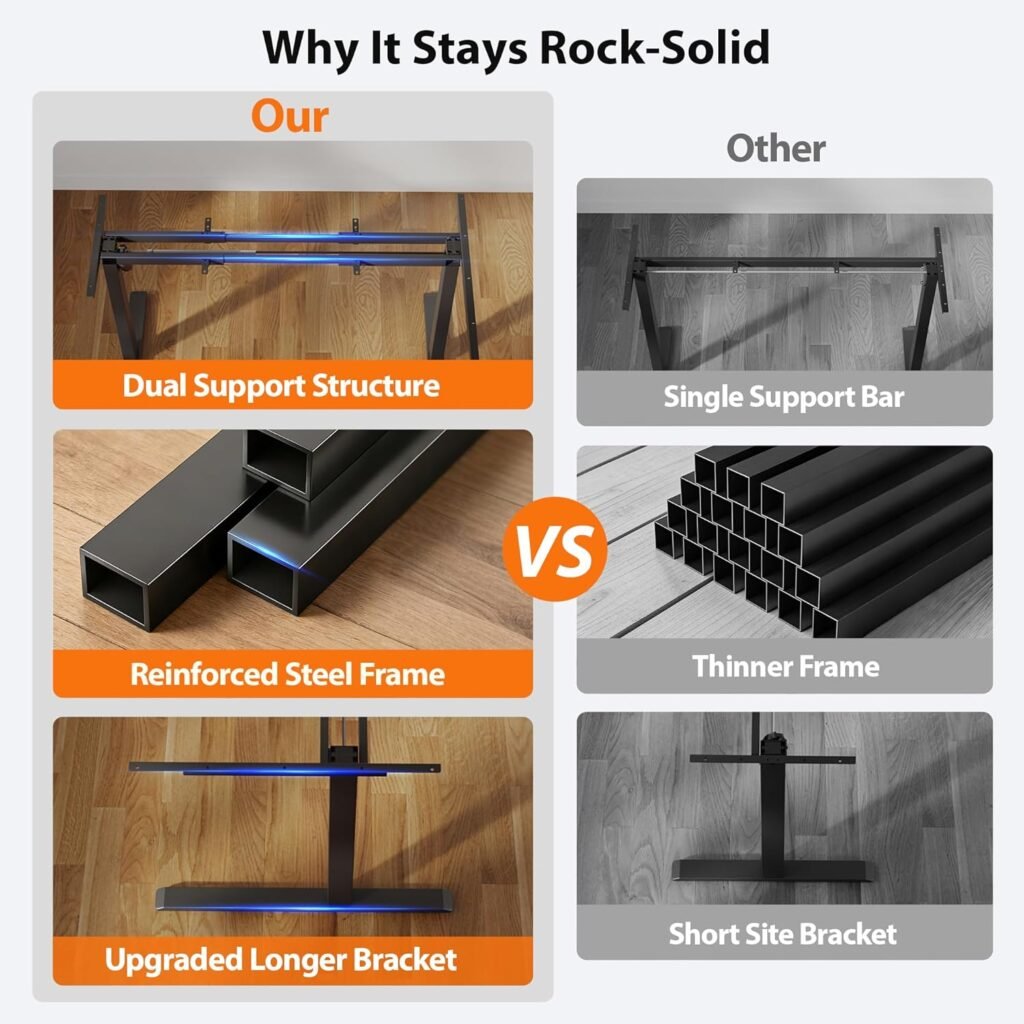 Agilestic Electric Standing Desk in standing mode for posture and back pain relief