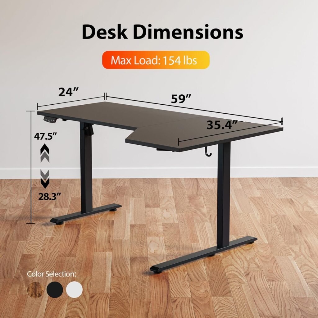 Agilestic Electric Standing Desk in standing mode for posture and back pain relief